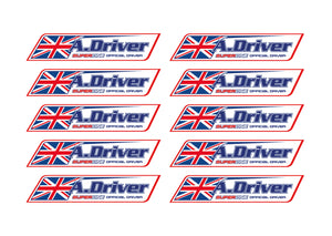 Super One Official Driver Name Stickers (Set of 10)