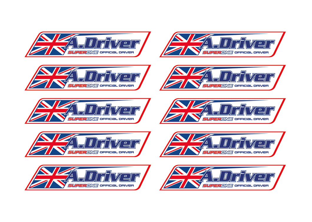 Super One Official Driver Name Stickers (Set of 10)